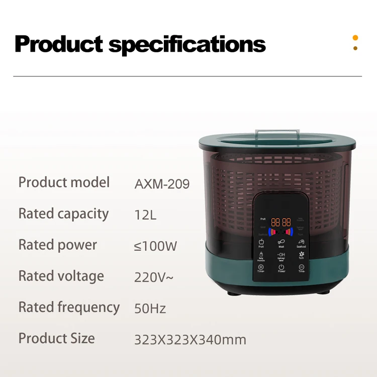 Innovative Design 12L Vegetable And Fruit Washer Home And Hotel Vegetable Cleaner With Washing Basket