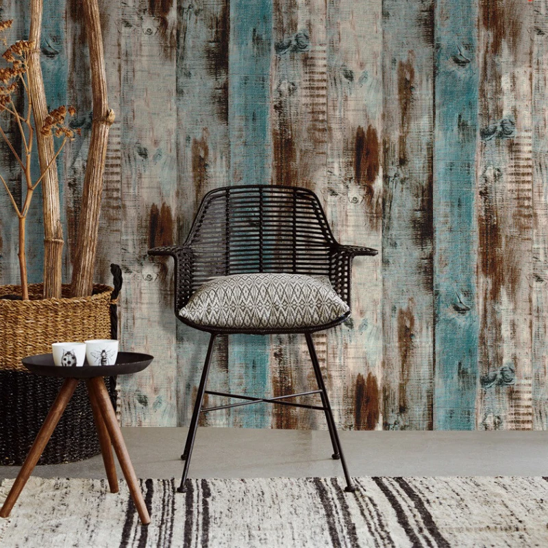 White Grey Wood Wallpaper Self Adhesive Paper Removable Wood Peel and Stick Wallpaper Decorative Wall Covering For Bedroom