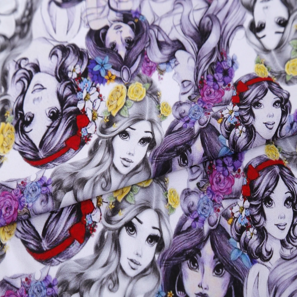 Без Moq 95% хлопок 5% спандекс пользовательский аниме дизайн цифровой печати Мягкий французский махровая