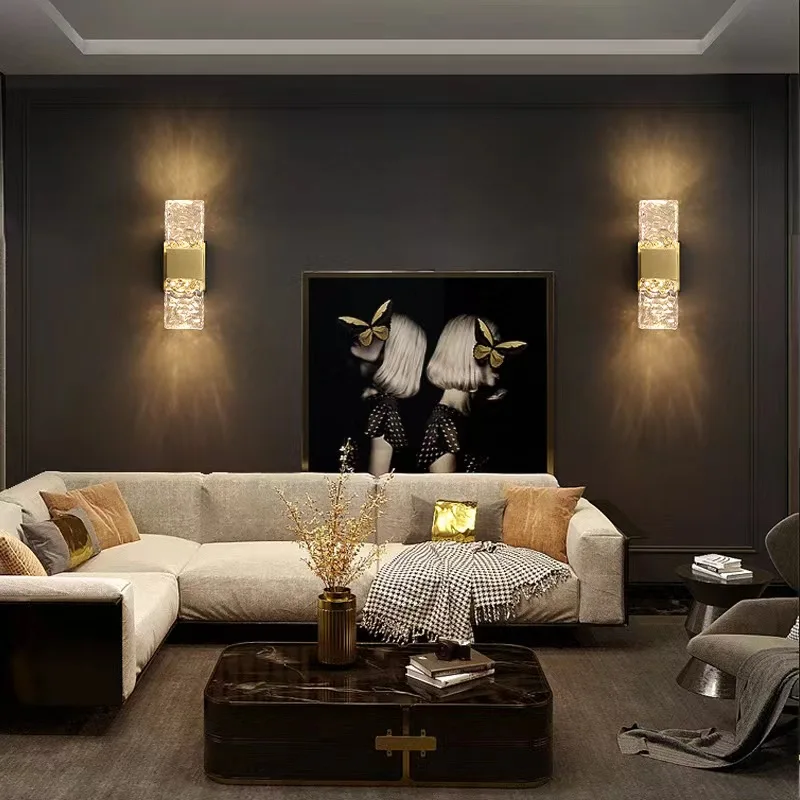 New Modern Led Wall Lamp Simple And Luxurious Crystal Lamp For Lobby Bedroom Nordic Fashion Corridor Staircase Design Wall Lamp