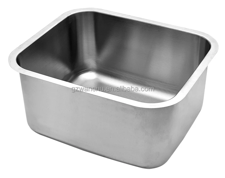 Commercial Kitchen Stainless Steel Fabricated Pressed Sinks Factory Restaurant Supplier SS 201/304 Single Bowl Industrial Sink