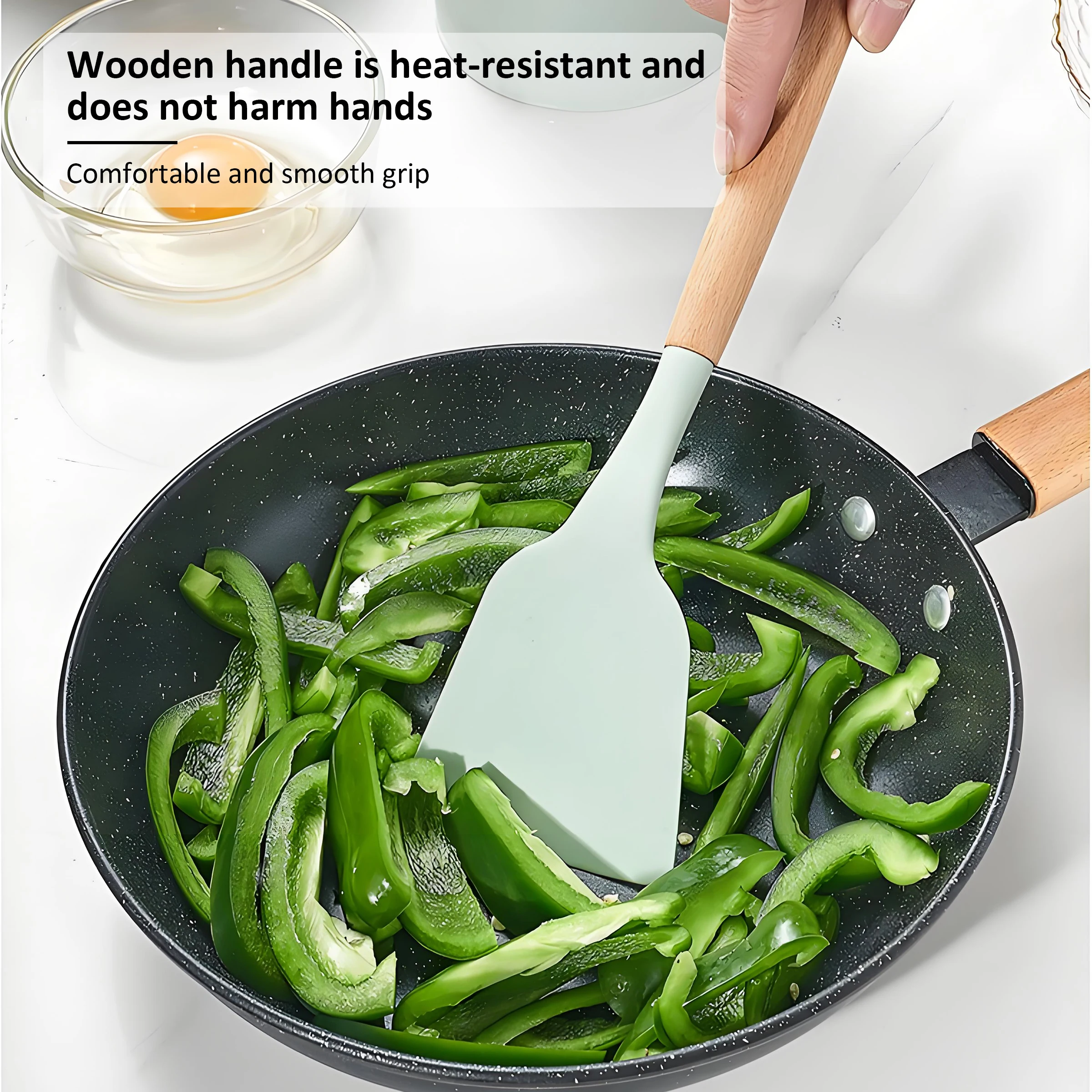 Kitchen Utensils Set-12 Pieces Silicone Cooking Utensils Set Heat Resistant Spatula Set, Nonstick Cookware