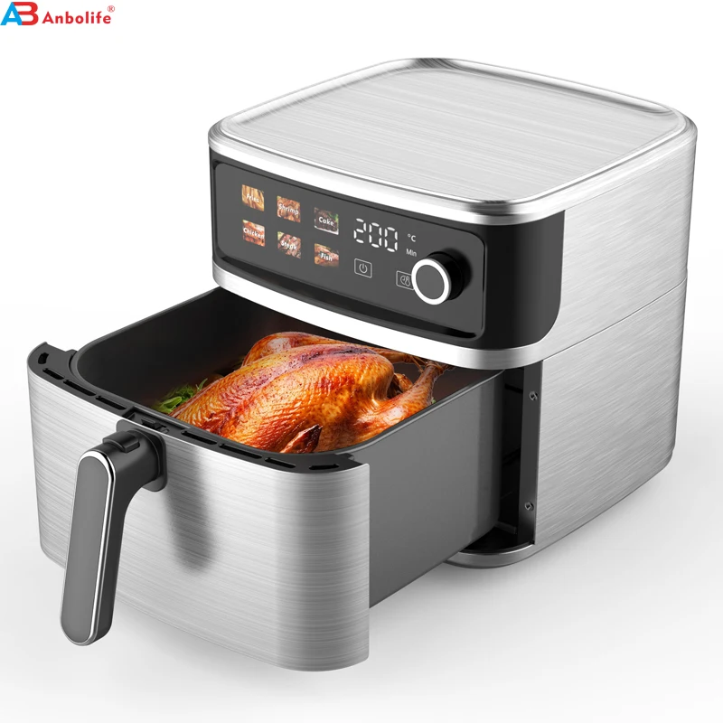 Anbolife New 8.0L Smart air Fryer Oven Without Oil Multi-function Electric air Fryer with Viewing Window Small Kitchen Appliance