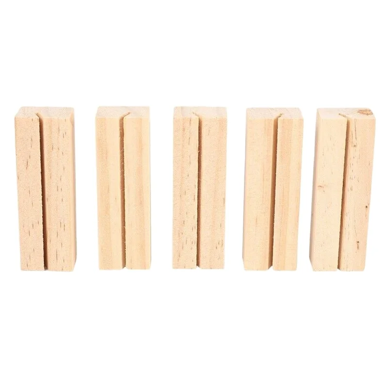 Different Sizes Customizable Solid Wood Business Card Holder Stand for Office Restaurant Dining Table Card Holder Wood