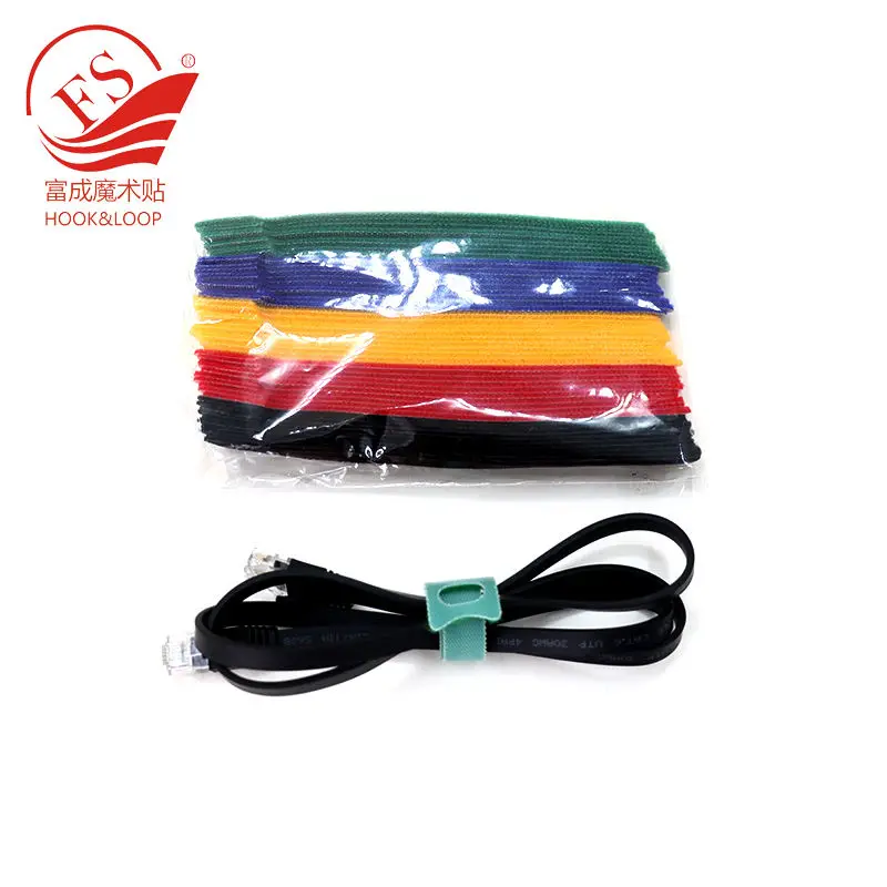 Factory Price Manufacturer Supplier Colorful Cable Hook Loop Tape Reusable  Hook and Loop Cable Ties