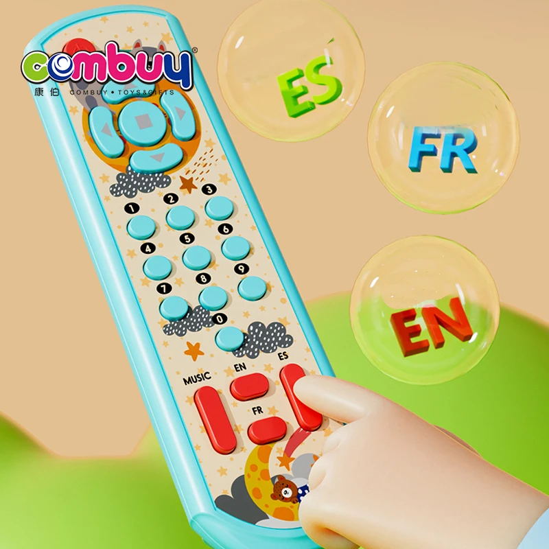 Early learning triligual switch cognititve music baby toys smart tv remote control