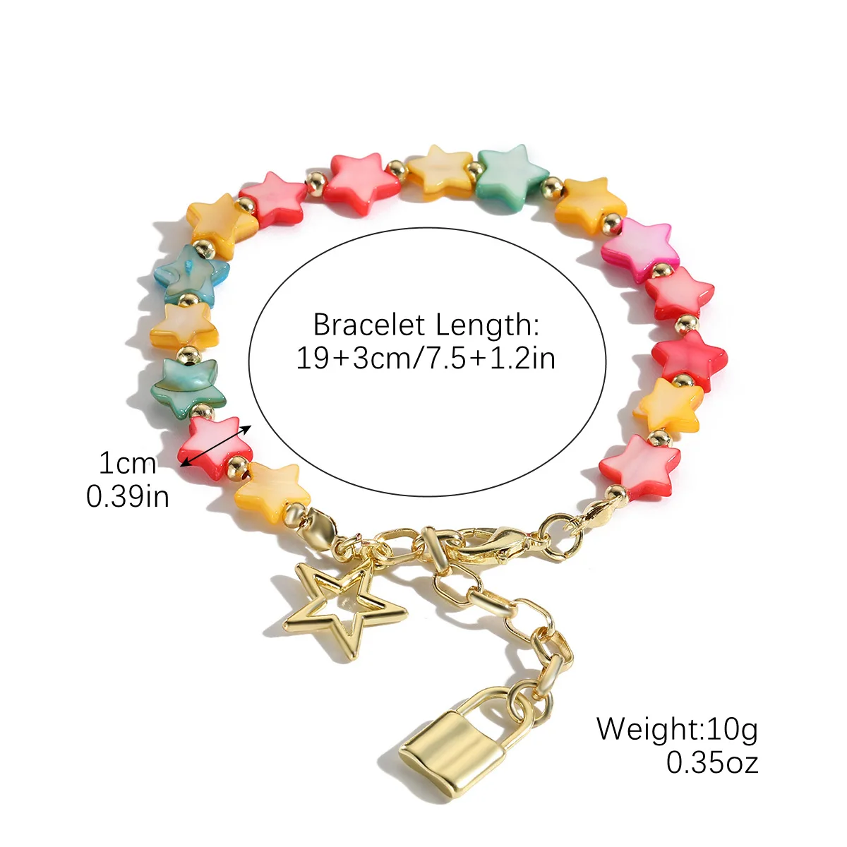 2024 Summer New Arrival Bohemia Style Pearl Chain Sunshine Sandbeach Colorful Love Star Moon Shell Pendant Bracelet Women