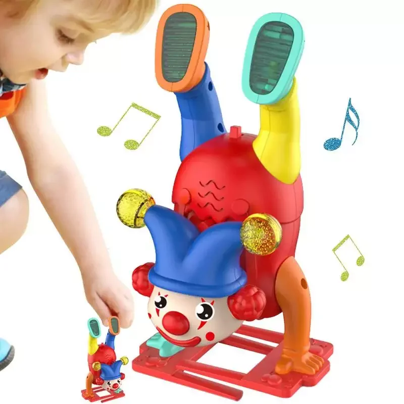 Wholesale Creative Kids Street Clown Walk Clockwork Toys Walking on Hands Carton Plastic Classic Wind up Toys