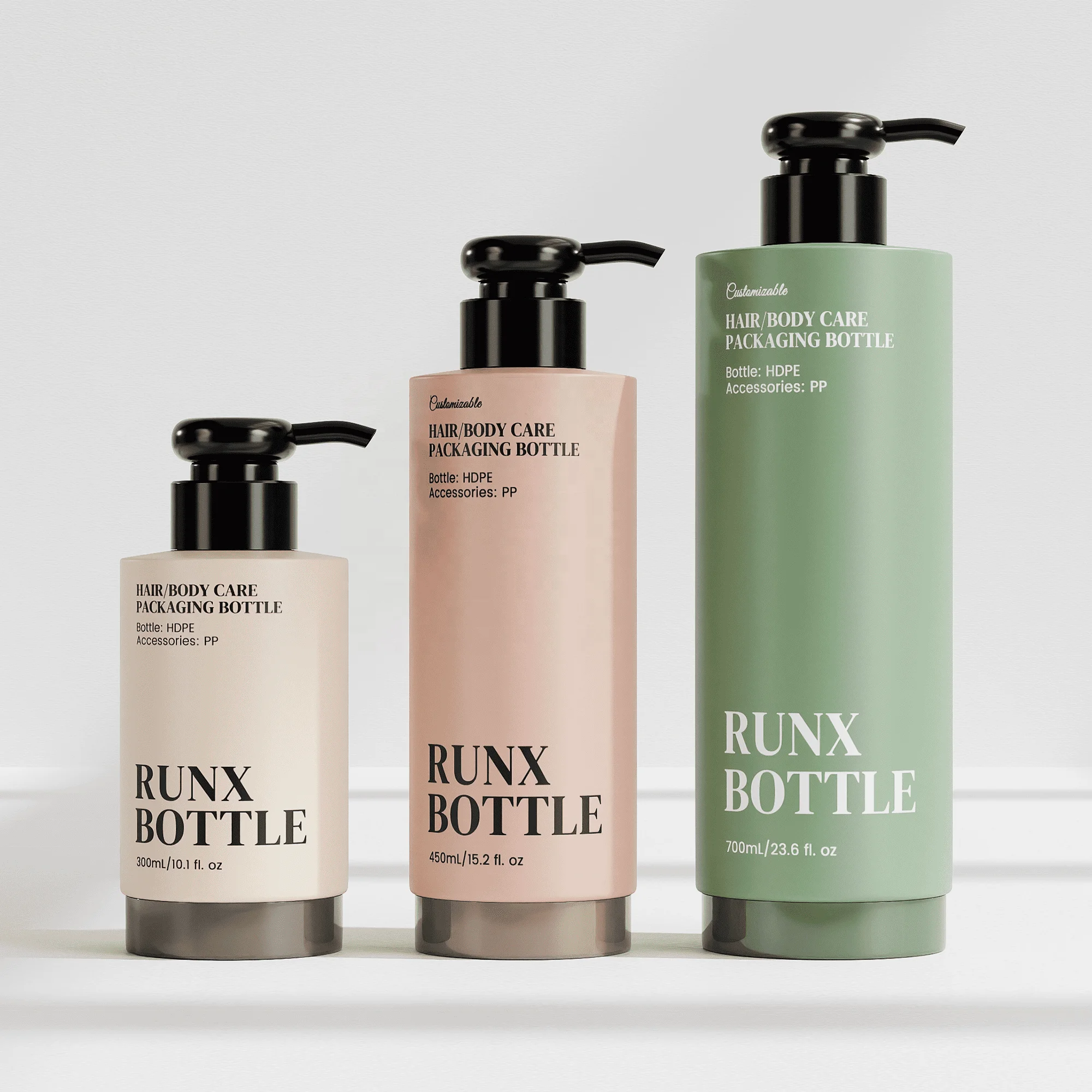 500ml Baby Care HDPE Plastic Pump Bottle 750ml Soap Shampoo Bathroom Cosmetic Packaging Containers for Lotion