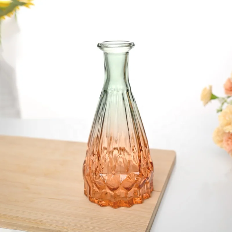 1 Flower Table Vase Colorful Home Decor Glass Flower Vase Bottle Bud Vase