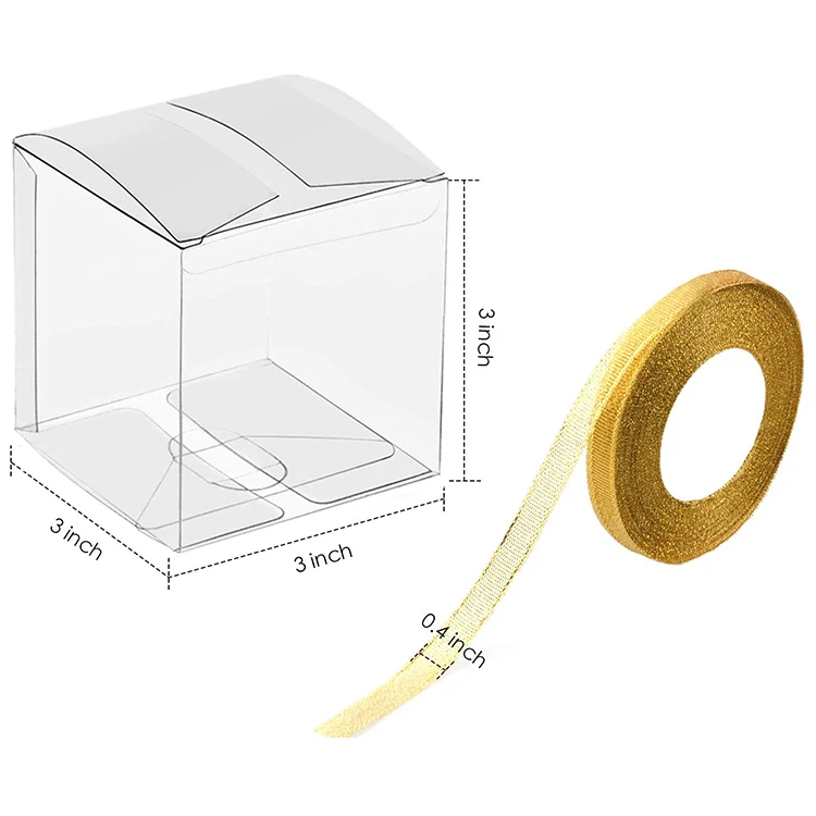 3x3x3 дюймов пластиковые подарочные коробки мини прозрачные для конфет