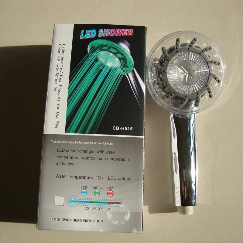 Manufacturer Colorful Rainy LED Hand Shower with 6LEDs