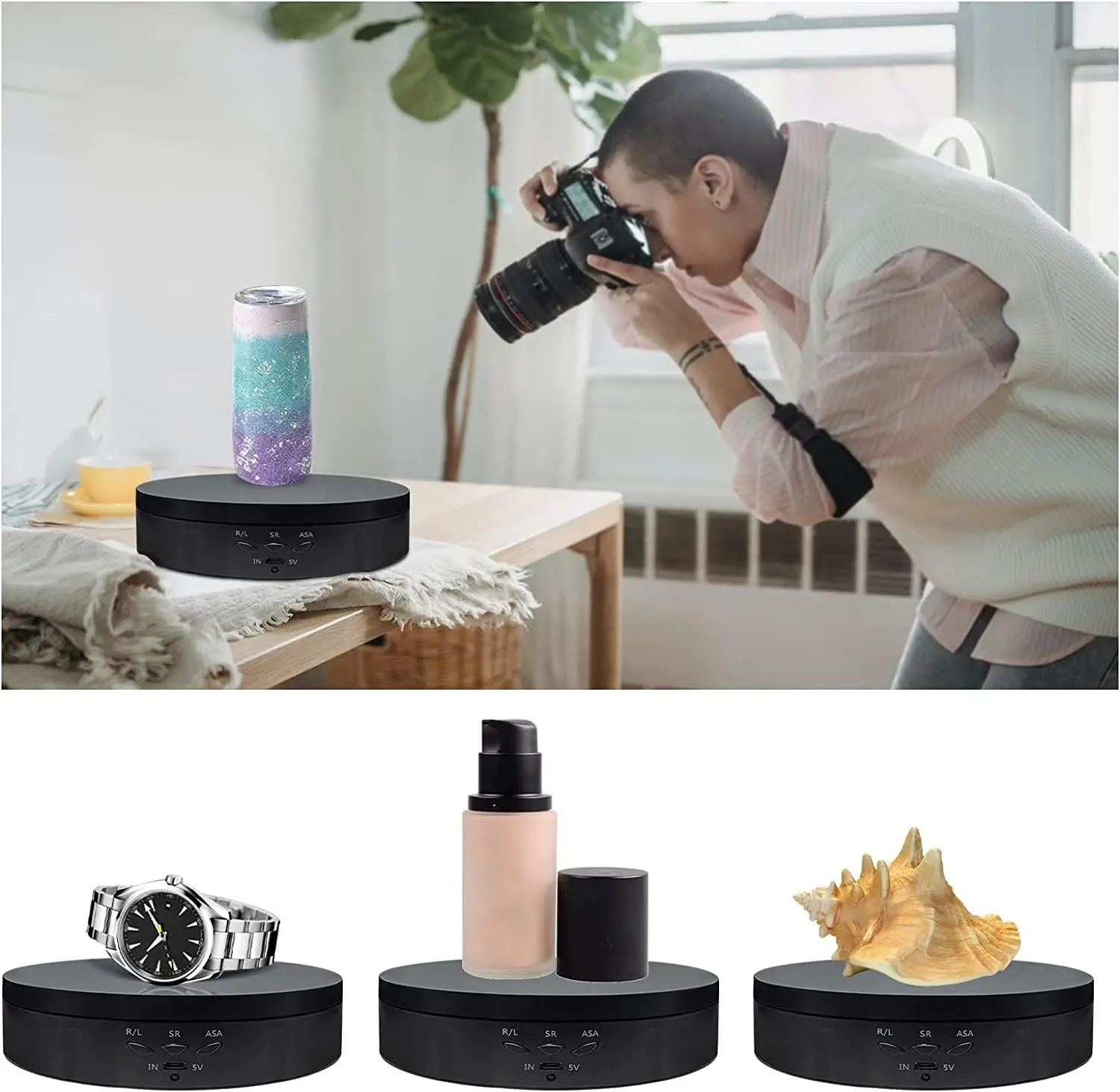 360 photography turntable degree rotating electric turntable 360 motorized rotating display stand for jewelry photography watch