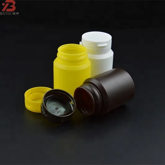 100ml Empty Black White HDPE Pill Bottle Capsule Container Chewing Gum Bottle With Flip Top Cap