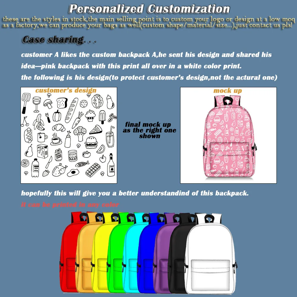 wholesale 3D blank all over print large laptop travel backpack custom logo packs sports student backpack bag maker