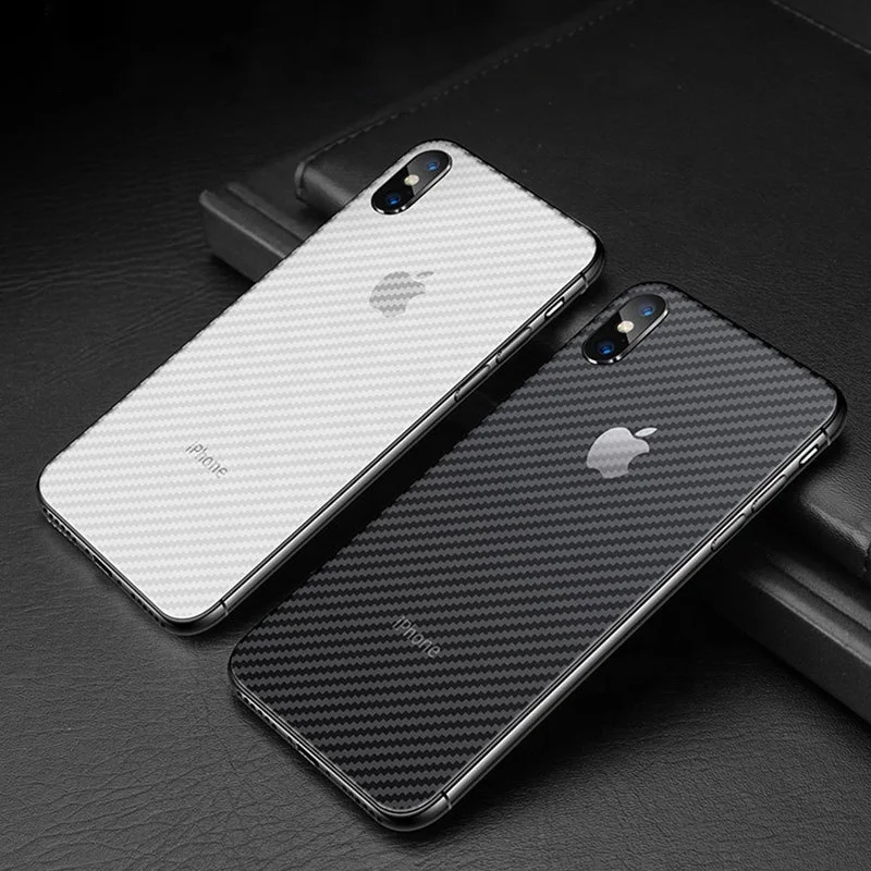 Anti-scratch carbon fiber soft cell phone back film skin for iphone x xr xs 11 pro max protector