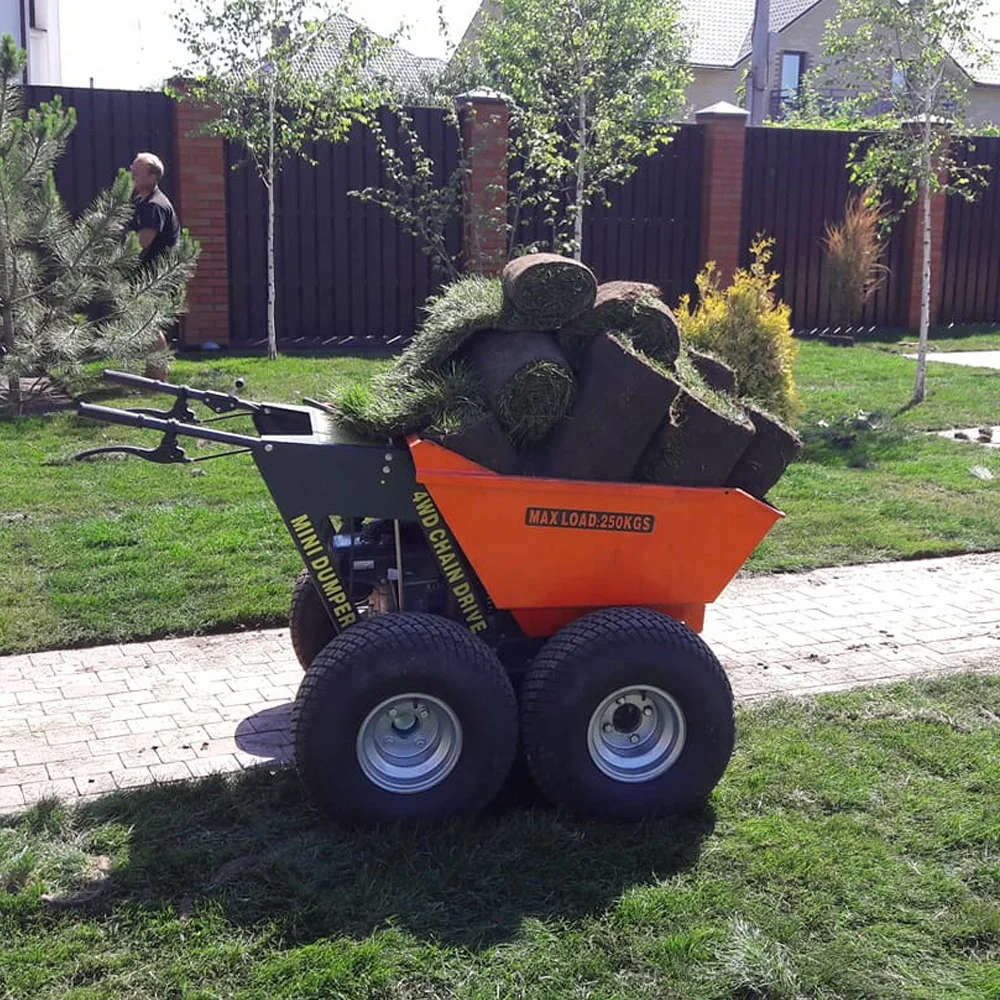 KONSTANT Agricultural Gas Powered Mini Dumper 250kg Motor Wheelbarrow Construction Concrete Power Buggy Small Dumper