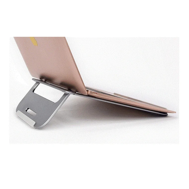 custom fashion anodized silver aluminum alloy notebook portable metal foldable laptop stand