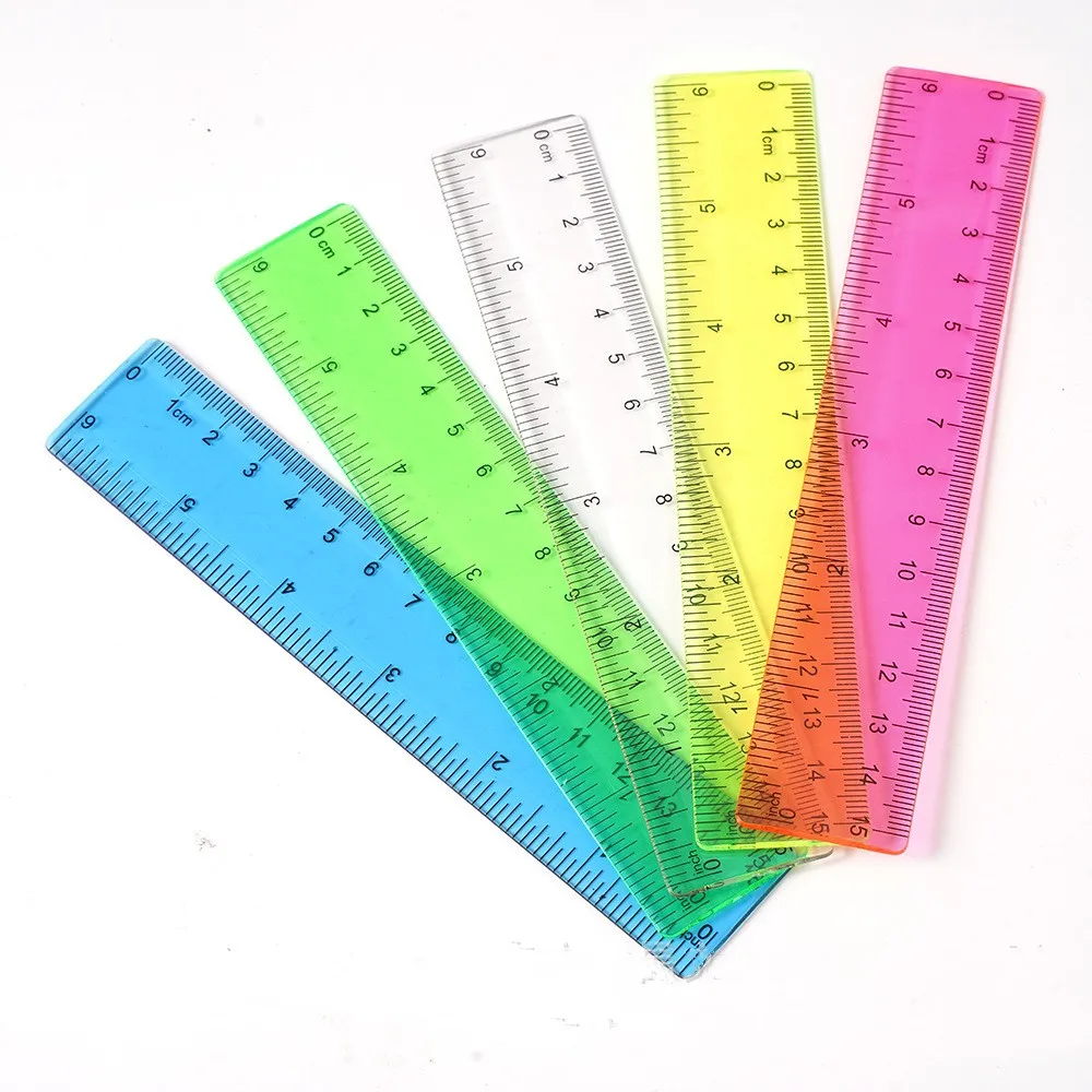 Promotional Advertising Ruler 15cm Custom Logo 15cm Multi Color Transparent Plastic Straight School Ruler