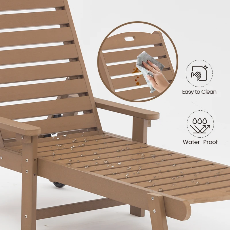 Plastic pool lounge chair with adjustable back outdoor day bed patio furniture sun loungers chaise Outdoor Balcony Lounge Chair