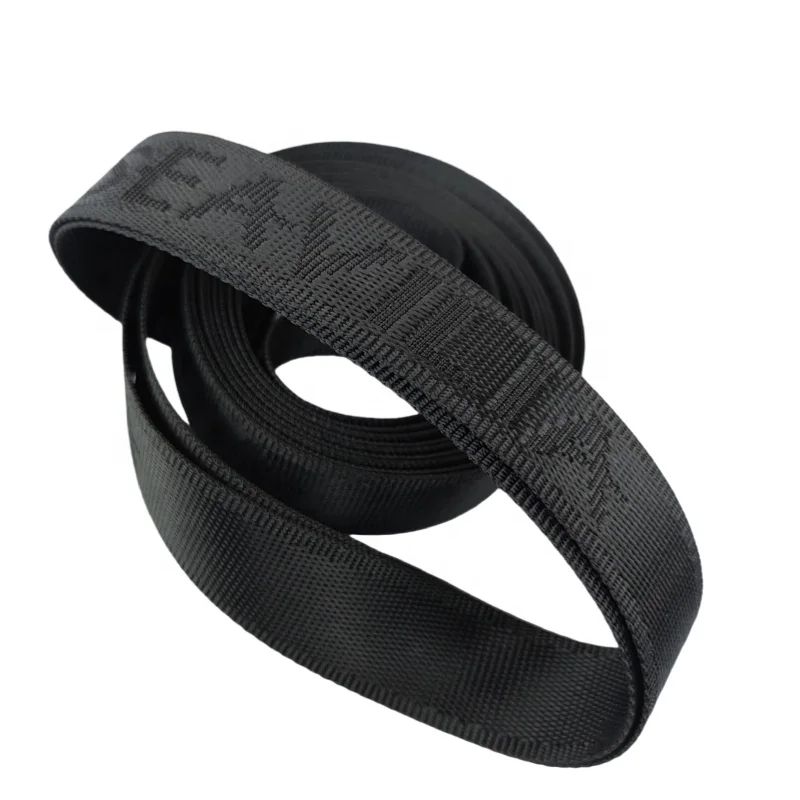 High Quality Black 100% Polypropylene/Imitation nylon Jacquard Letter Webbing Strap Ribbon