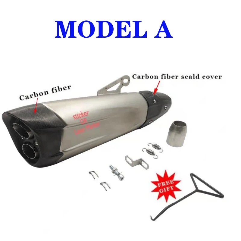 Универсальный мотоциклетный выхлопной глушитель из углеродного волокна для Z800 Z900 Z1000 K8 ER6N FZ1 120 MT10 R1 R6 R3