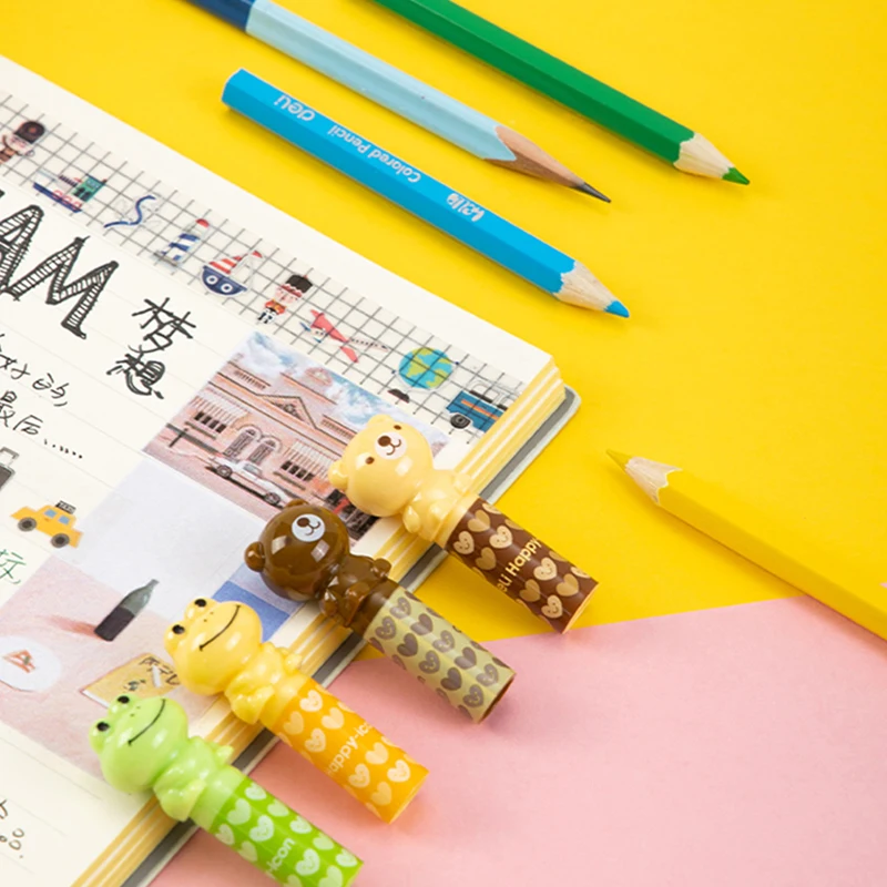 Pencil Cap Holder 4pcs Frog Extender Holder Set New Classroom Prize School Student