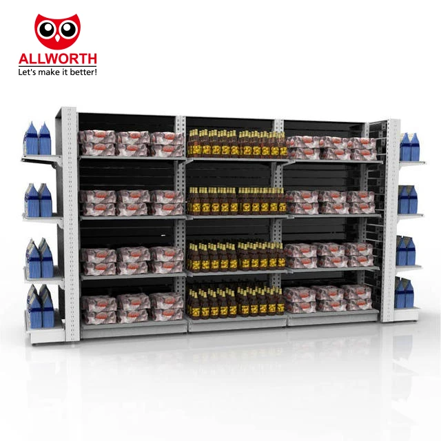 Wire Double Sided Single Sided Perforated Back Panel Store Gondola Shelving