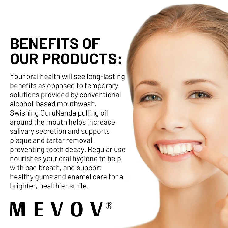 Private label Oil Pulling For Teeth, Freshens Breath Teeth Whitening Pulling Oil Mouth Wash