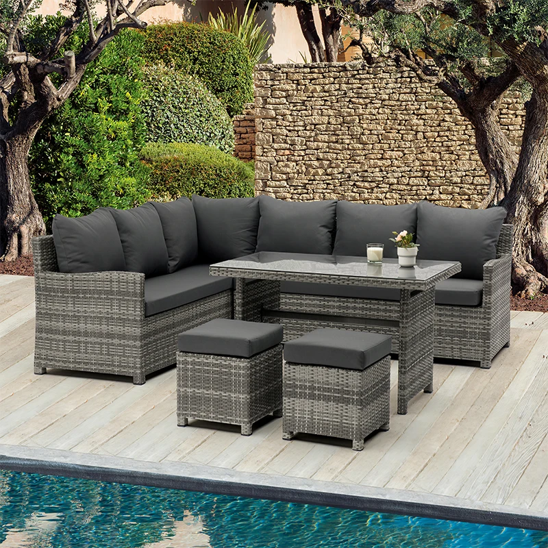 Sectional Alum Frame Wicker Sofa Sets Garden Furniture Luxury Outdoor Furniture Rattan Garden Sets Indoor and Outdoor Modern