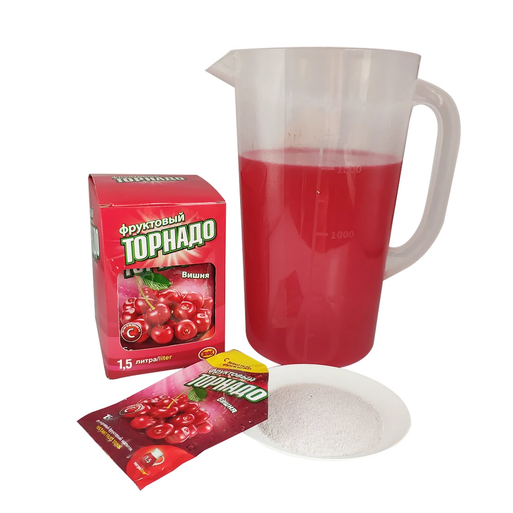 15g add 1.5liters Cherry Flavoured instant soft drink powder