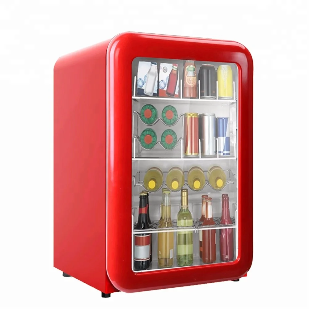 115L glass door wine cooler retro fridge