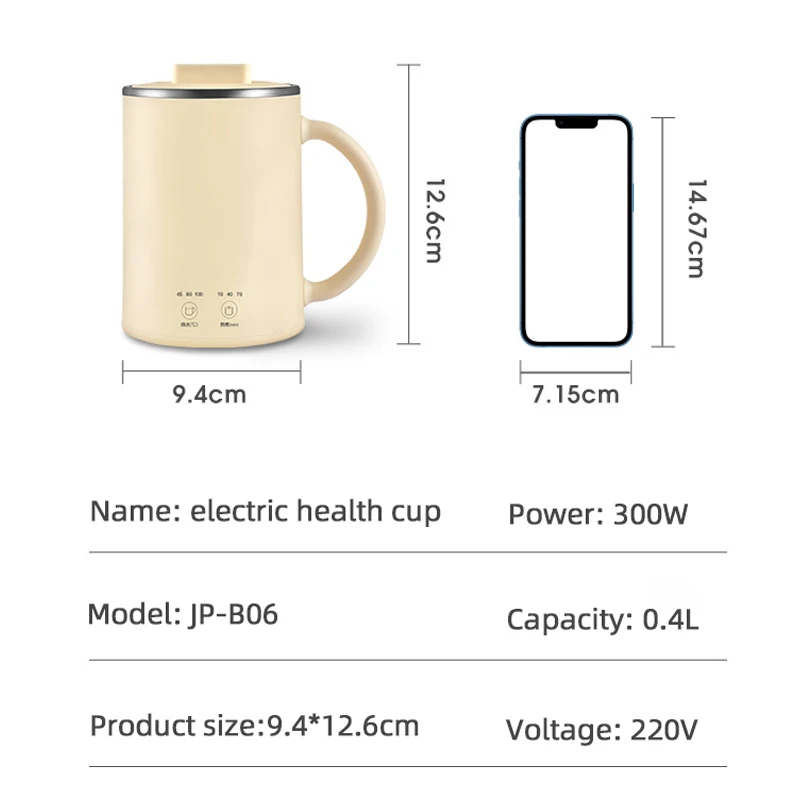 400ml Electric Kettle Health Preserving Pot Boiled Water Tea Pot Multicooker Electric Heating Cup Desktop Stew Cup 220V
