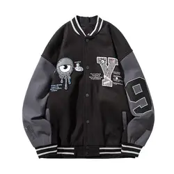 OEM  Hot Selling Hip Hop Loose Couples Jacket baseball jacket man