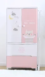 Пластиковый детский гардероб для спальни, домашний шкаф для хранения детской одежды, подвесной двухдверный шкафчик