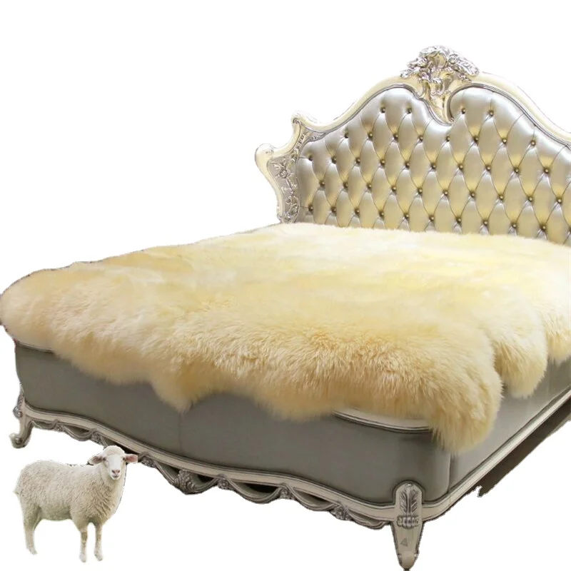 Натуральный длинный ковер из австралийской овчины для гостиной