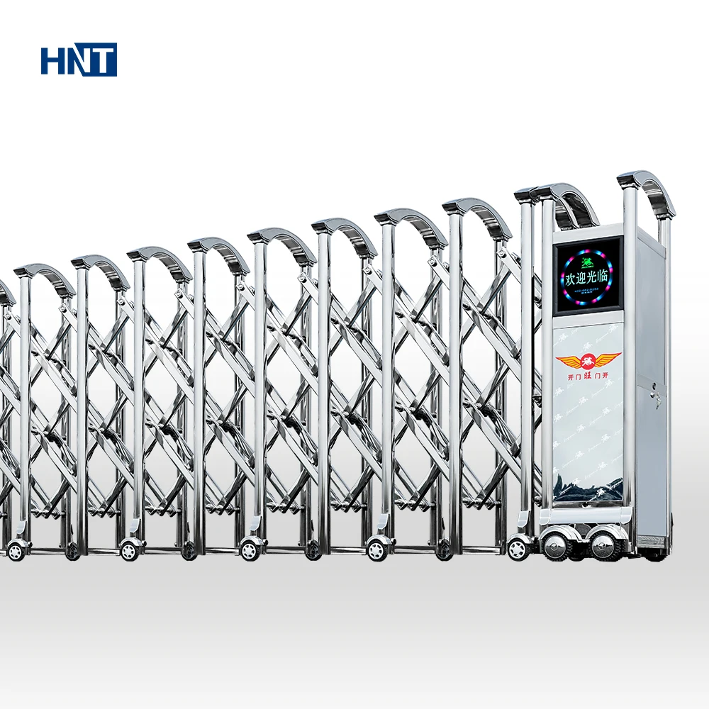 HNT расширяемые школьные охранные электрические барьерные ворота из нержавеющей стали складные телескопические подъездные раздвижные