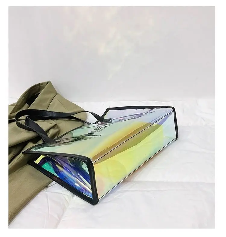 2020 fashion tote bag new design tote bag pvc custom logo holographic bags