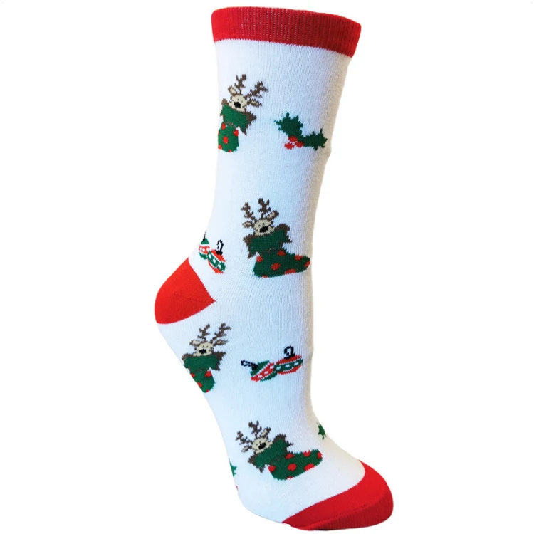 Autumn Winter Christmas Warm Snowflake Elk Santa Claus Gingerbread Man Cartoon Cute Couple Mid-Tube Socks
