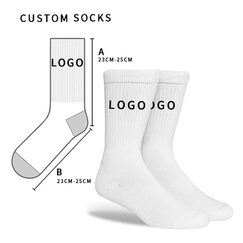 
Custom Logo Stocking Print 100 Cotton Ankle Crew Socks for Women Men 
