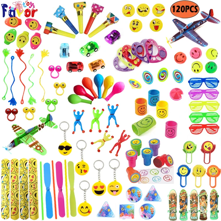 120PCS  Kids Birthday Party Favors Carnival Prizes Box Goodie Bag Fillers Classroom Rewards Pinata Filler Toys Treasure Box