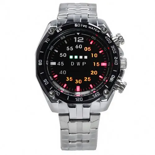 TVG 3101 New LED Male Digital Watch  Cool Fashion Creative Bling  Original Stainless Steel Electronic Digital WristWatch