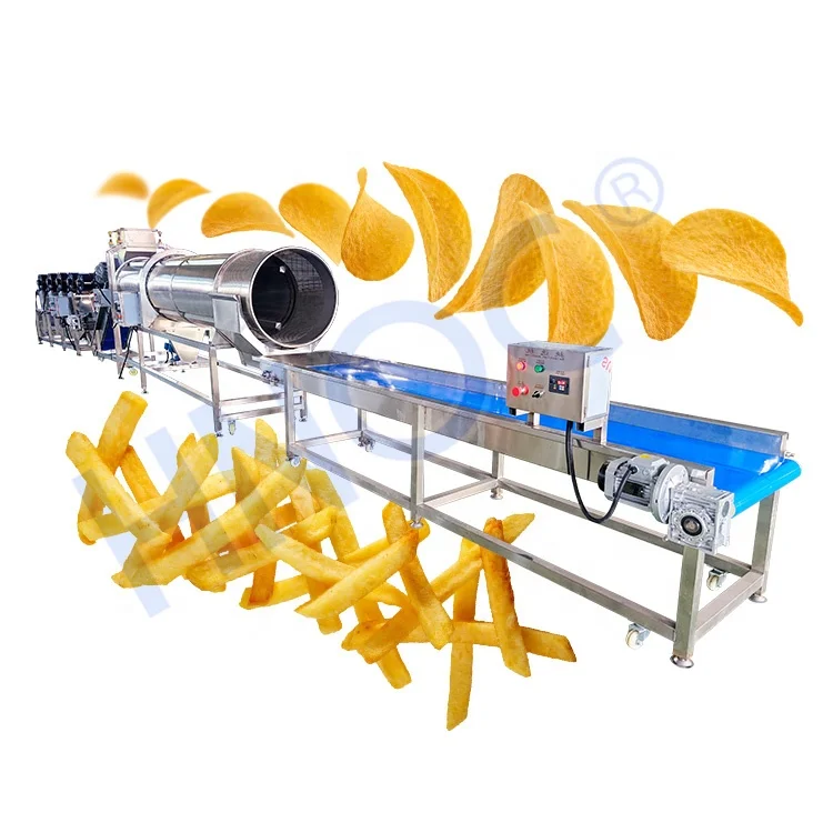 HNOC Potato Chip Snack Make Machine Plant Small Full Automatic Yam Chip Frozen French Fries Production Line