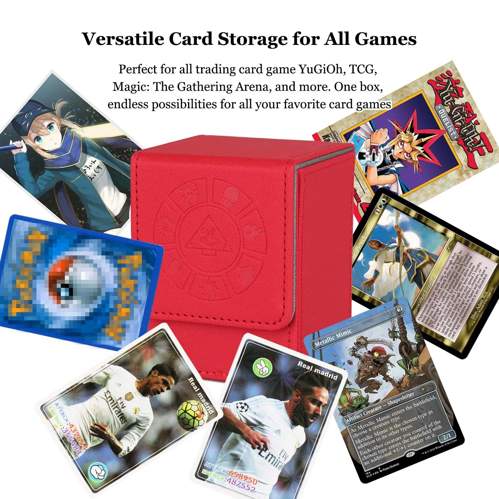 Factory Custom PU leather eva case magic box card protector storage box playing card case