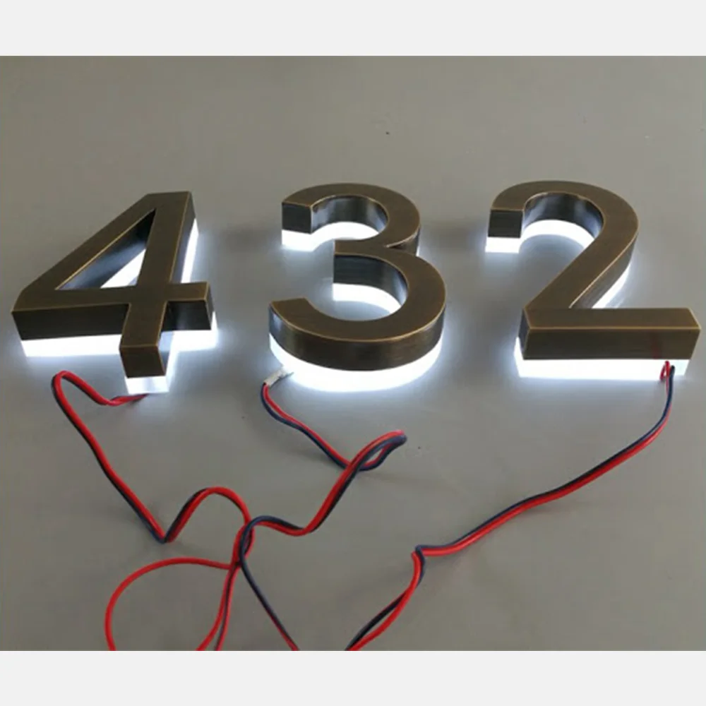 IKESIGN Vintage Metal Backlit Signage Letters LED 3D Illuminated Channel letters signs for Advertising Customized