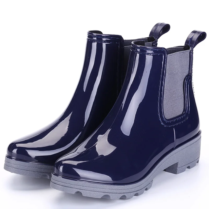 Black Boots For Women Ankle Booties Stretch Knit Patchwork Fashion Chelsea Design