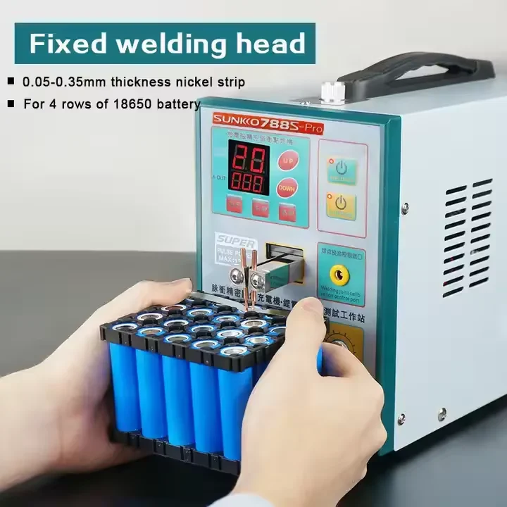 SUNKKO 3.2KW 788S-PRO Battery Spot Welder 0.05-0.35mm with 36V2A Charging and Test 70BN Pen Battery Pack Welding Machine