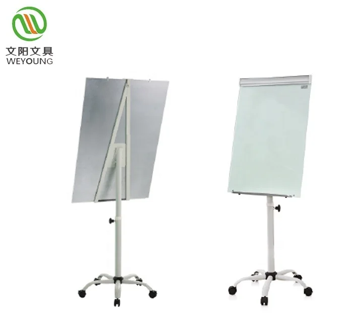 Art Drawing Board Adjustable Height Flipchart Glass White Board With Magnetic