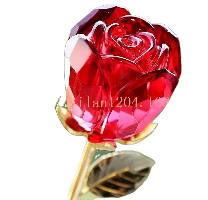 Антикварные стеклянные цветы, красные, синие хрустальные цветы, Хрустальная роза, подарок на день матери