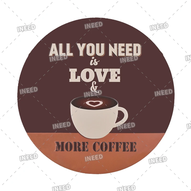 Hot Sale Metal Tin Plaques For Home Bar Garage Man Cave Coffee Pub 30cm Round Circle Retro Vintage Home Decor Metal Tin Signs